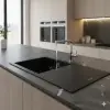RealStone Assos P011 86 XL Tezgah Üstü Antrasit Granit Eviye