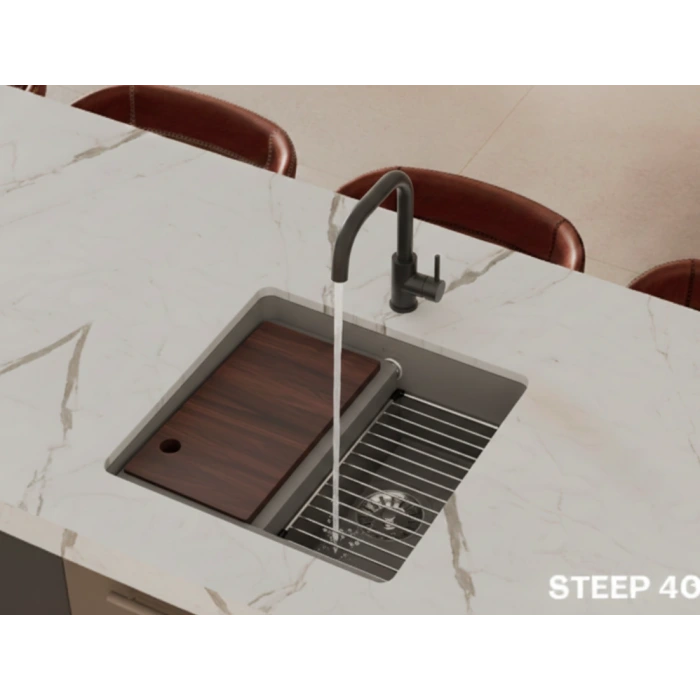 REALSTONE STEEP 40x40 GRİ GRANİT MUTFAK EVİYESİ