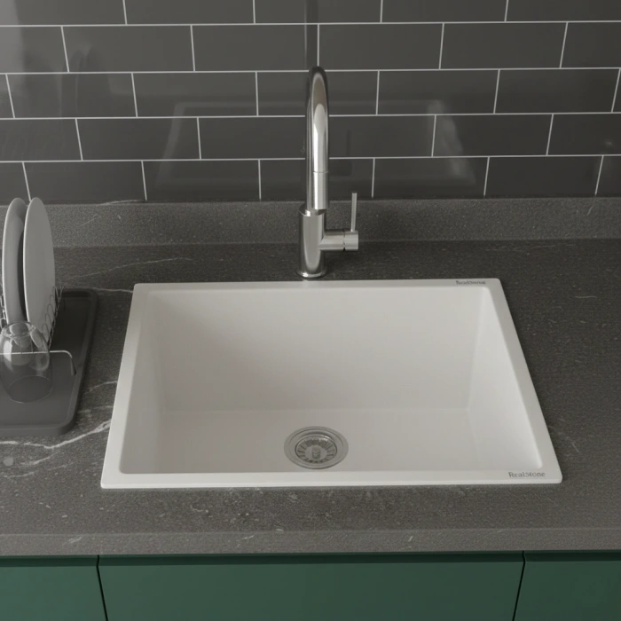 REAL STONE STEEP 50X40 BEYAZ GRANİT EVİYE