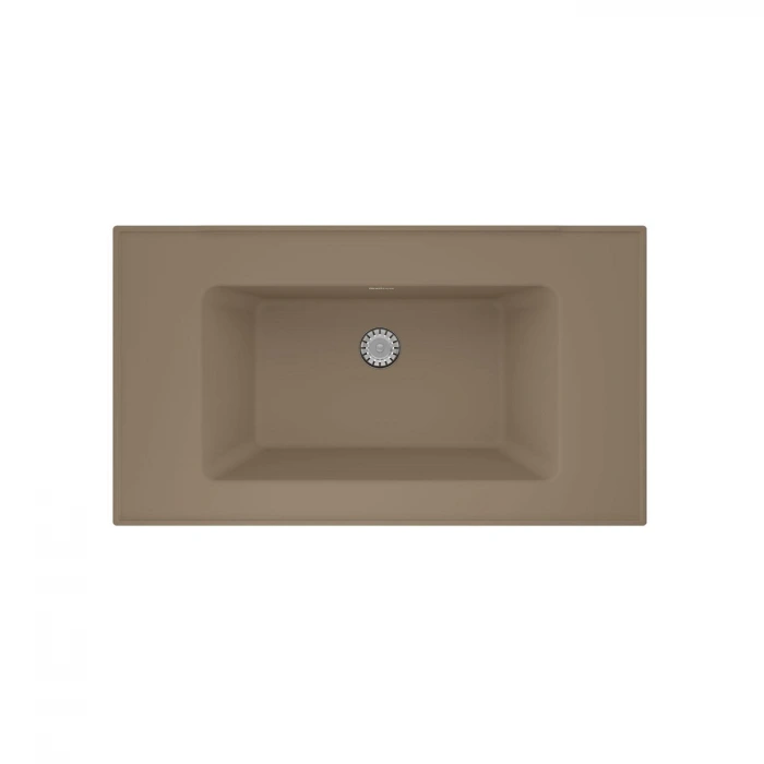 Real Stone Zenıth 80 Etajerli Cappuccino Granit Banyo Lavabosu 80x45 Cappuccino