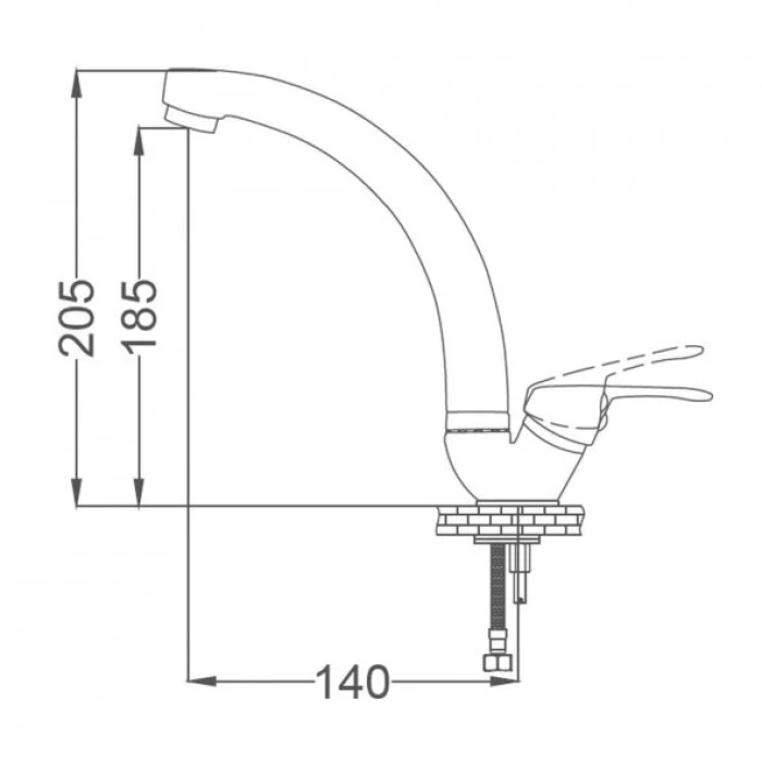 Gms Tek Girişli Mermer Üstü Lavabo Bataryası SR241