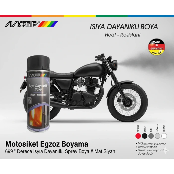 MOTİP ISIYA DAYANIKLI SİYAH BOYA 400 ML