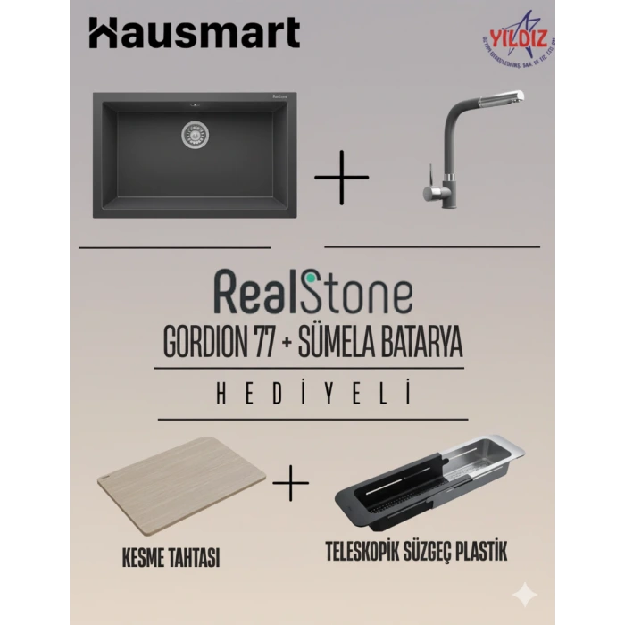 Real Stone Gordion 77 Granit Eviye + Sümela Bataryası Seti
