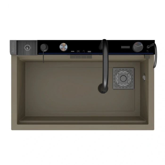 Real Stone Victoria Granit Akıllı Eviye Seti CAPPUCİNO 75.5X47 cm