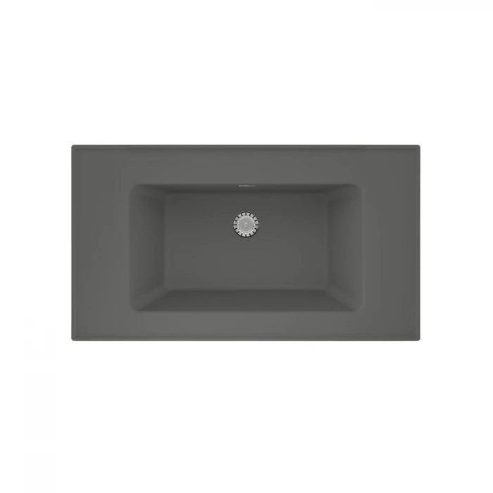 Real Stone ZENITH 80 Etajerli Gri Granit Banyo Lavabosu 80x45