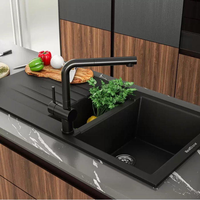 RealStone Troya P005 100 Tezgah Üstü Granit Eviye