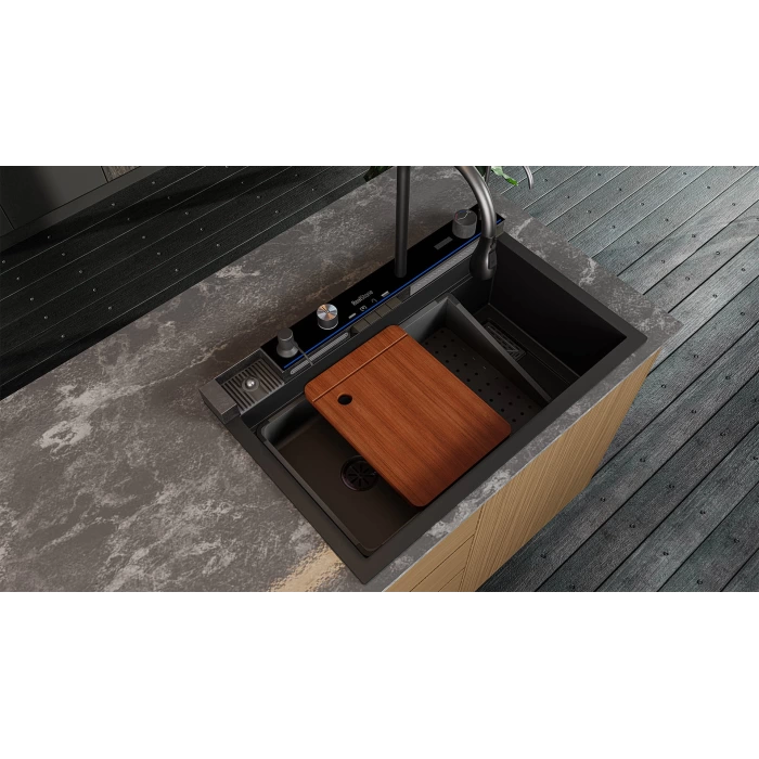 RealStone Victoria Granit Siyah Akıllı Eviye
