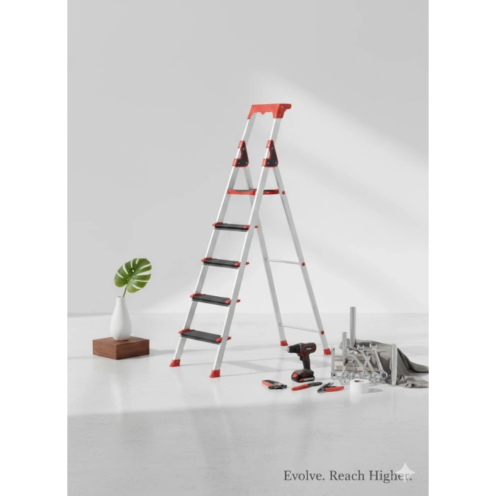 Saraylı Merdiven (4+1) 5Li Profesyonel Alüminyum