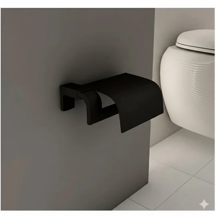 TEMA PREMİUM KAPAKLI TUVALET KAĞITLIĞI MAT SİYAH