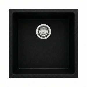 Real Stone Steep 40X40 Siyah Granit Mutfak Eviyesi