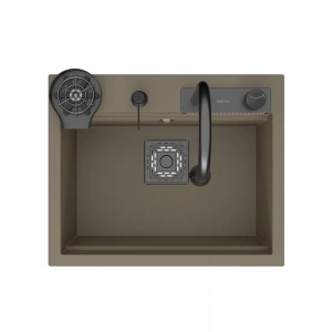 RealStone Angel Tek Gözlü Akıllı Kapuçino Granit Eviye