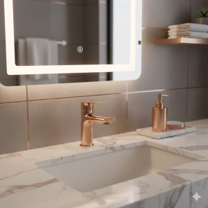 KALE TANDEM LAVABO BATARYASI ROSE GOLD