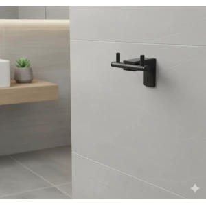 PREMİUM BORNOZ ASKILIK İKİLİ(MAT SİYAH)