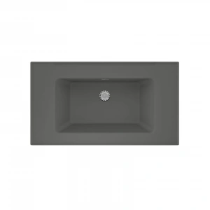 Real Stone ZENITH 80 Etajerli Gri Granit Banyo Lavabosu 80x45