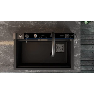 Real Stone Victoria Granit Akıllı Eviye Seti SİYAH 75.5X47 cm