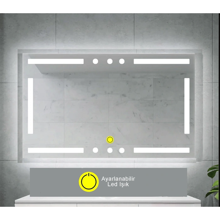 (h)50x70 cm Kumlamalı Ledli Banyo Aynası