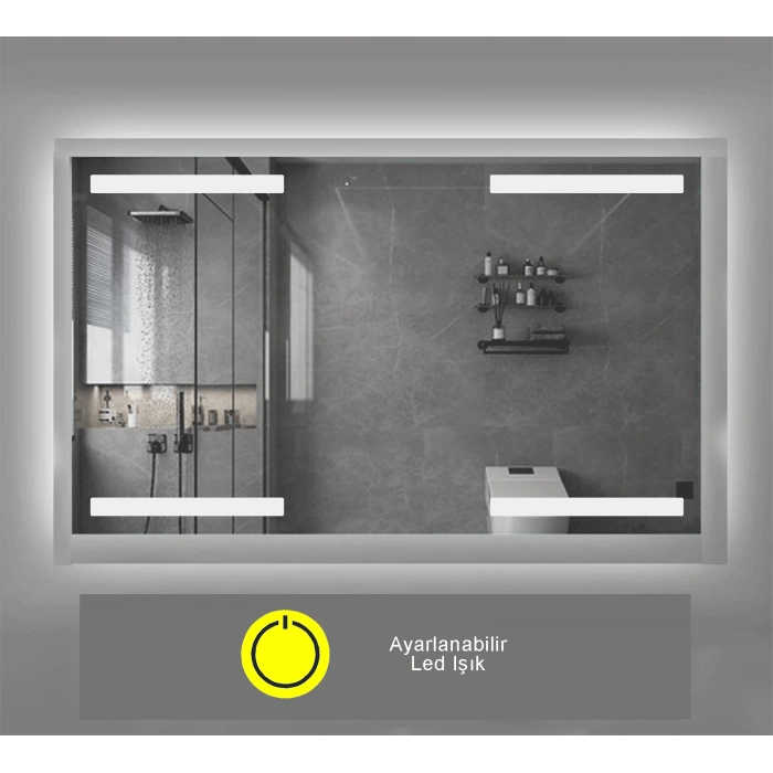 (h)70x100 cm Kumlamalı Ledli Banyo Aynası