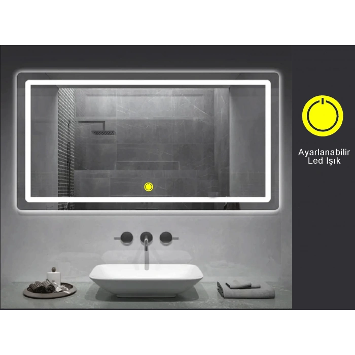 (h)70x120 cm Kumlamalı Ledli Banyo Aynası