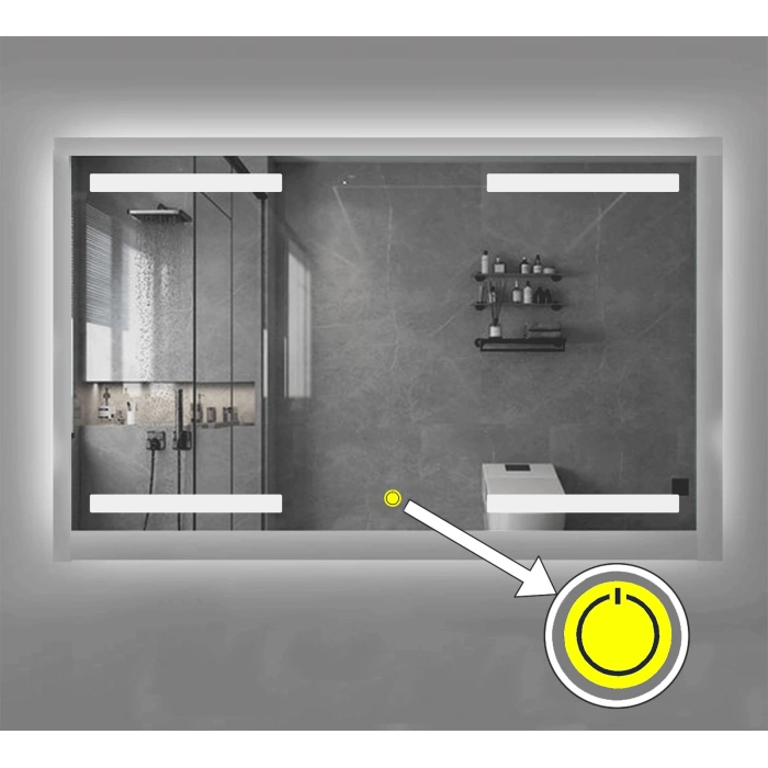 (h)70x120 cm Kumlamalı Ledli Banyo Aynası