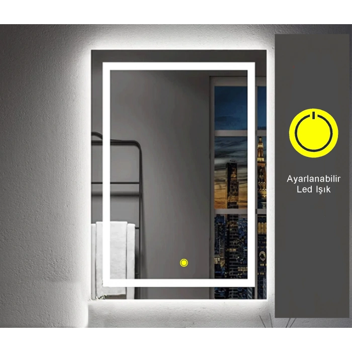 60x80(h) cm Kumlamalı Ledli Banyo Aynası