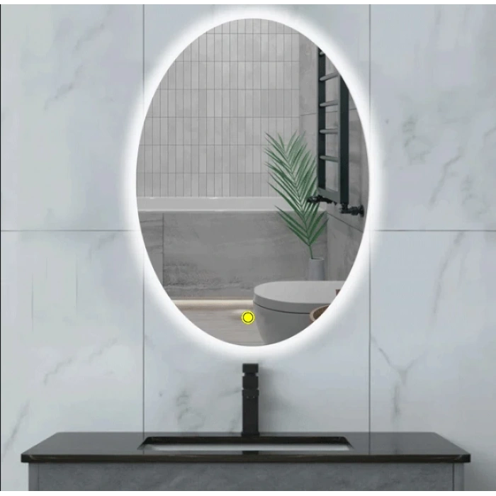 60x80(h) cm Ledli Elips Banyo Aynası