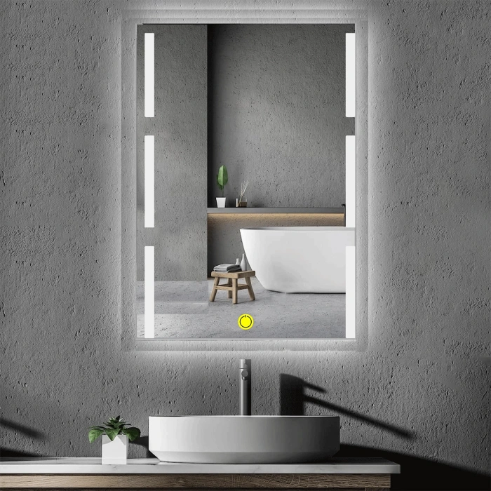 80x100 cm Kumlamalı Ledli Banyo Aynası