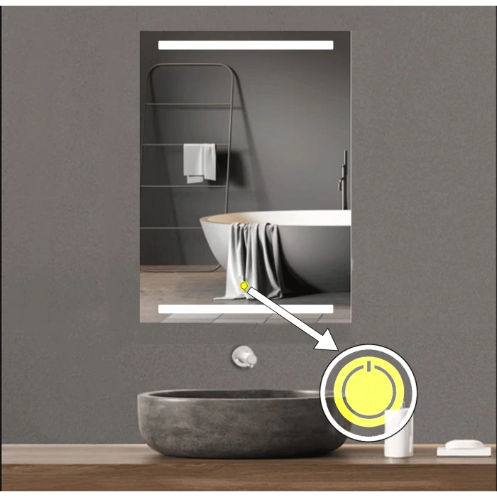 80x120 cm Kumlamalı Ledli Banyo Aynası