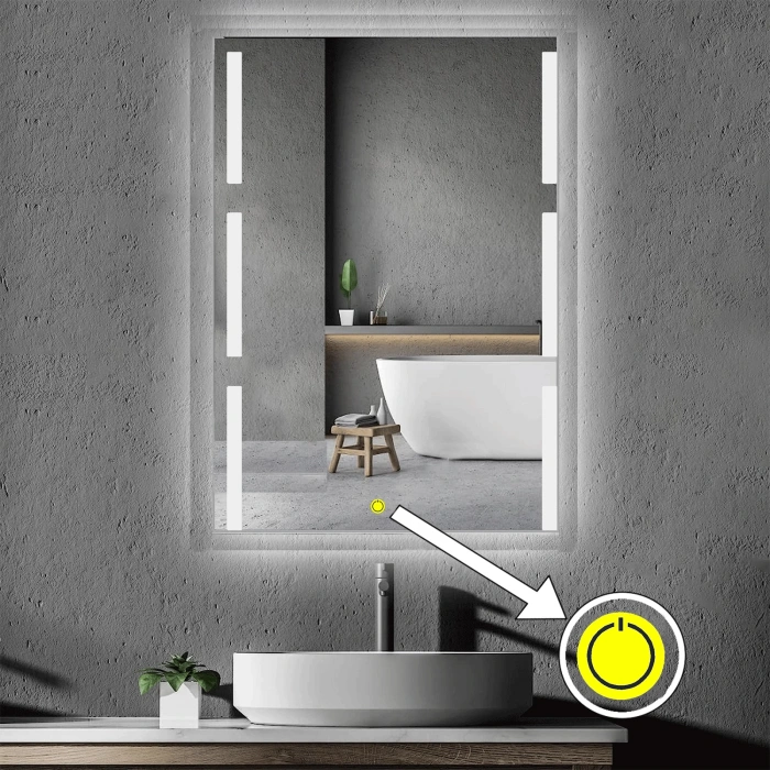 80x120 cm Kumlamalı Ledli Banyo Aynası