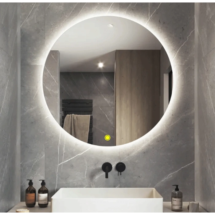 90 cm (çap) Ledli Yuvarlak Banyo Aynası