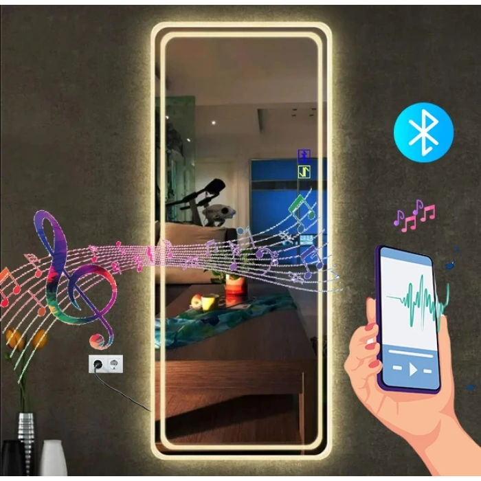 Bluetootlu Kumlama Ledli Dokunmatik Tuşlu Boy Aynası 50x150(h)cm