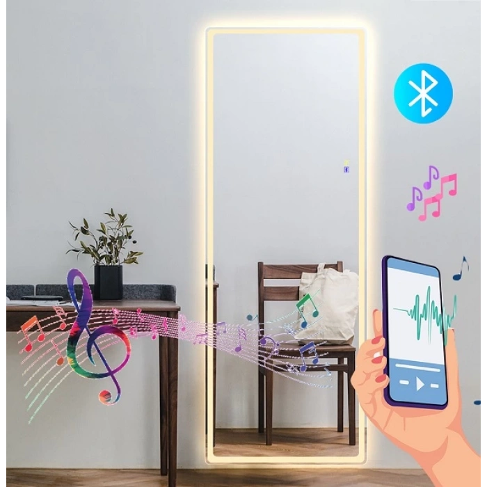 Bluetootlu Kumlama Ledli Dokunmatik Tuşlu Boy Aynası 50x150(h)cm