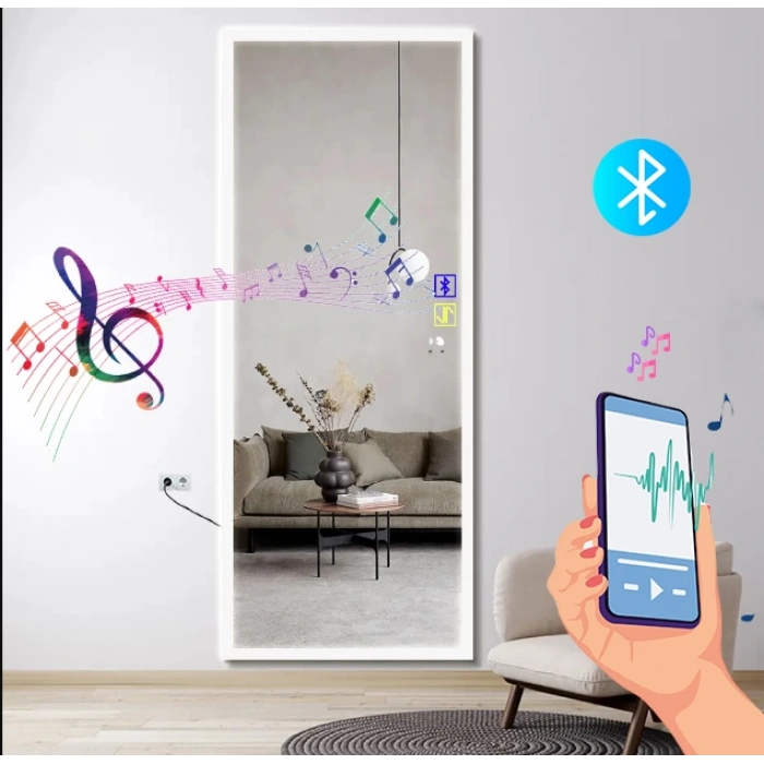 Bluetootlu Kumlama Ledli Dokunmatik Tuşlu Boy Aynası 50x150(h)cm