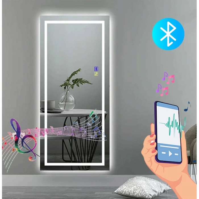 Bluetootlu Kumlama Ledli Dokunmatik Tuşlu Boy Aynası 50x150(h)cm
