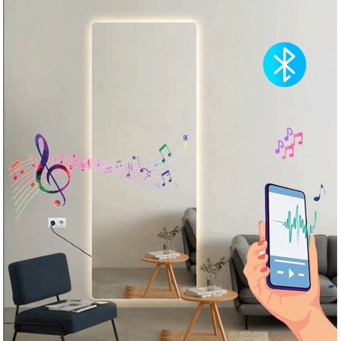 Bluetootlu Ledli Dokunmatik Tuşlu Boy Aynası 50x150(h)cm
