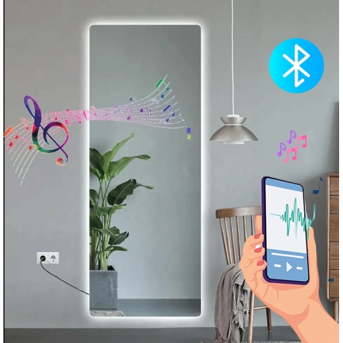 Bluetootlu Ledli Dokunmatik Tuşlu Boy Aynası 50x150(h)cm