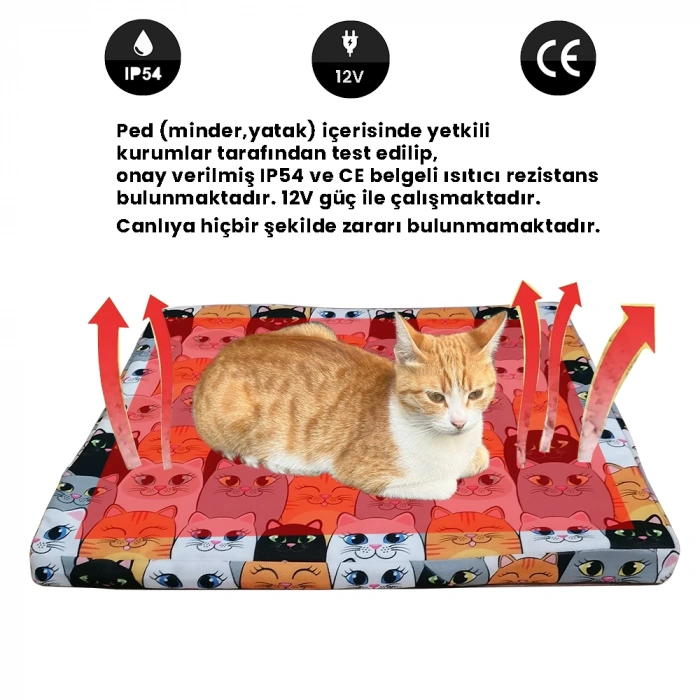Evcil Hayvan Kedi Köpek Isıtıcı Yatak 45x50cm