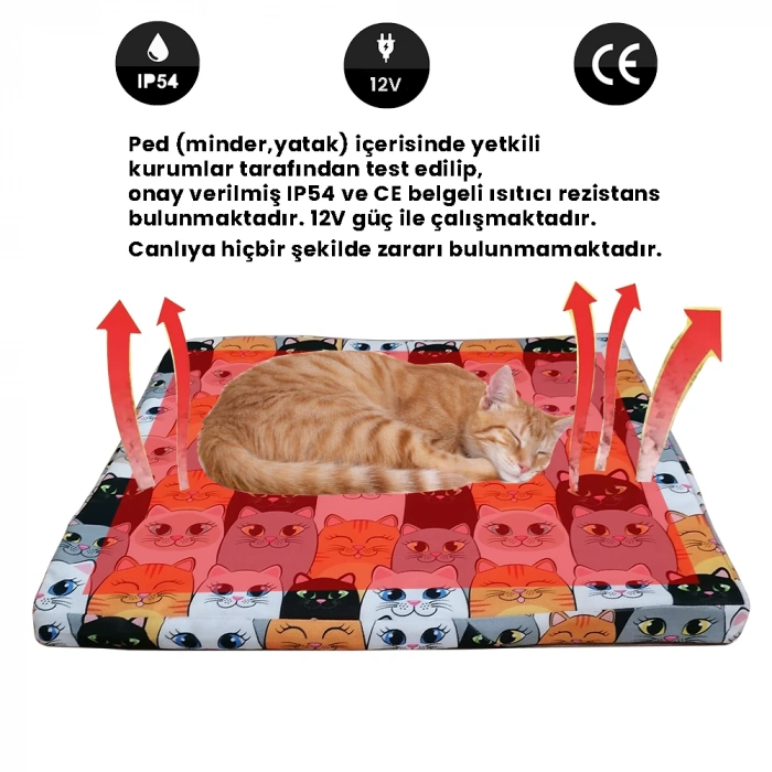 Evcil Hayvan Kedi Köpek Isıtıcı Yatak Ped 45x50cm