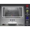 (h)70x120 cm Bluetoothlu Buğu Çözücülü Dokunmatik Işıklı Kumlamalı Banyo Aynası