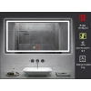 (h)80x100cm Buğu Çözücülü Dokunmatik Işıklı Kumlamalı Banyo Aynası