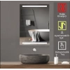 50x70 cm Buğu Çözücülü Dokunmatik Işıklı Kumlamalı Banyo Aynası