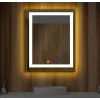 60x80(h) cm Bluetoothlu Buğu Çözücülü Dokunmatik Işıklı Kumlamalı Banyo Aynası
