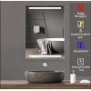80x120(h) cm Bluetoothlu Buğu Çözücülü Dokunmatik Işıklı Kumlamalı Banyo Aynası