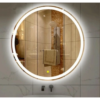 70 cm (çap) Kumlamalı Ledli Yuvarlak Banyo Aynası