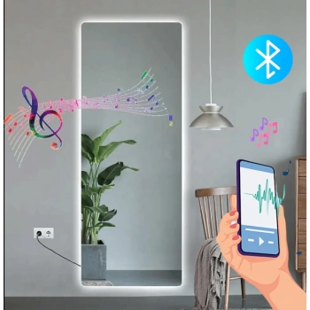 Bluetootlu Ledli Dokunmatik Tuşlu Boy Aynası 50x150(h)cm