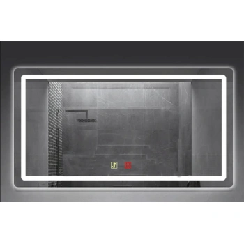 (h)80x120 cm Buğu Çözücülü Dokunmatik Işıklı Kumlamalı Banyo Aynası