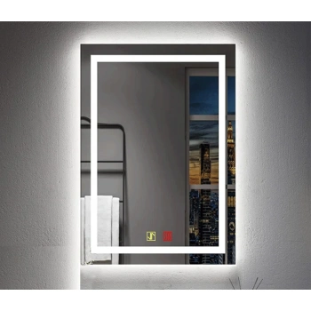 70x120(h) cm Buğu Çözücülü Dokunmatik Işıklı Kumlamalı Banyo Aynası