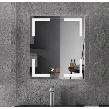 80x120 cm Buğu Çözücülü Dokunmatik Işıklı Kumlamalı Banyo Aynası