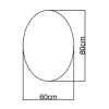 60x80(h) cm Buğu Çözücülü Dokunmatik Işıklı Kumlamalı Elips Banyo Aynası