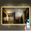 (h)80x100cm Bluetoothlu Buğu Çözücülü Dokunmatik Işıklı Ledli Banyo Aynası
