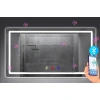 (h)80x100cm Bluetoothlu Buğu Çözücülü Dokunmatik Işıklı Kumlamalı Banyo Aynası